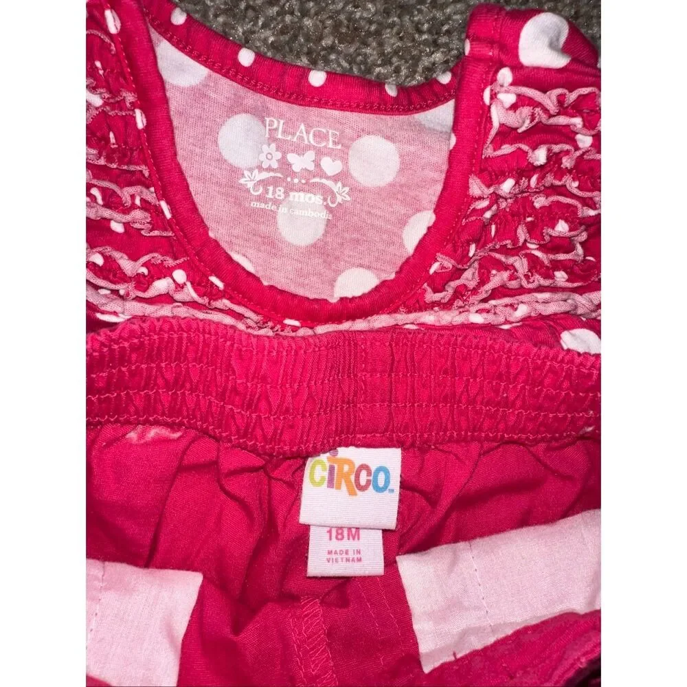 Vintage 2011 Polka Dot Outfit Set 18M The Children’s Place Circo Pink - Picture 2 of 3
